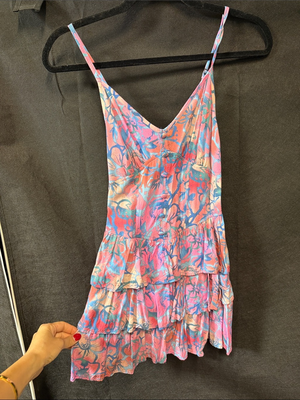 wild fable Pink Floral Tiered Mini Dress